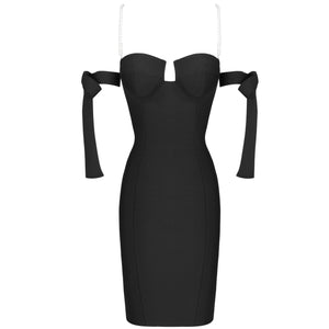 Beaded Off Shoulder Bandage Dress - LEPITON