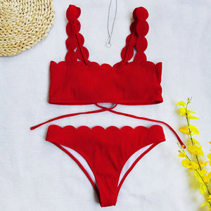 Push-Up Scalloped Edge Swimwear - LEPITON