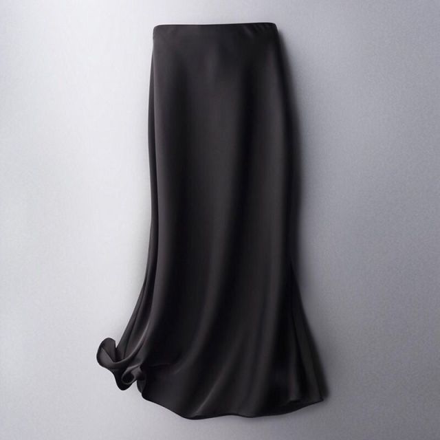 Elegant Silk Midi Skirt - LEPITON