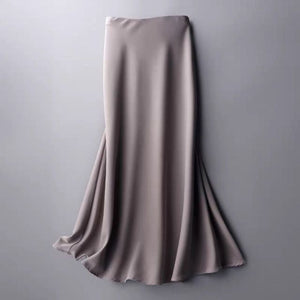 Elegant Silk Midi Skirt - LEPITON