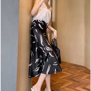 Elegant Silk Midi Skirt - LEPITON