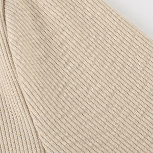 Elegant Square Neck Long Sleeve Ribbed Side Split Bodycon Mini Dress - LEPITON