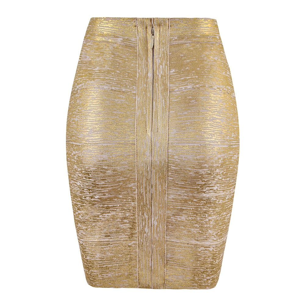 Metallic Bandage Pencil Skirt - LEPITON