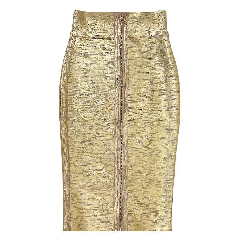 Metallic Bandage Pencil Skirt - LEPITON