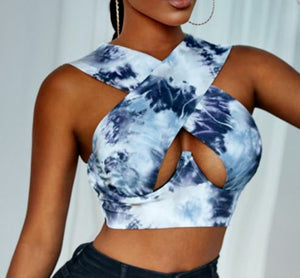 Criss-Cross Sleeveless Cut-Out Crop Top - LEPITON