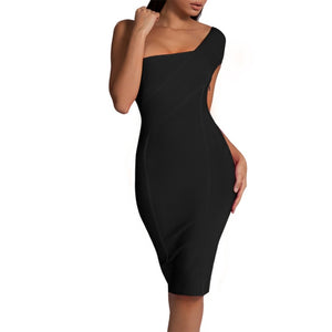 Classy One Shoulder Bandage Bodycon Dress - LEPITON