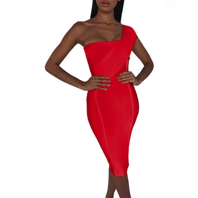 Classy One Shoulder Bandage Bodycon Dress - LEPITON