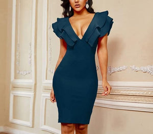 Elegant Ruffles Bodycon Dress - LEPITON