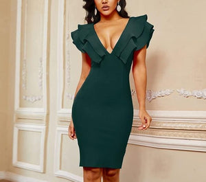 Elegant Ruffles Bodycon Dress - LEPITON