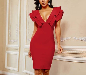 Elegant Ruffles Bodycon Dress - LEPITON