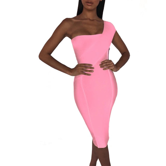 Classy One Shoulder Bandage Bodycon Dress - LEPITON