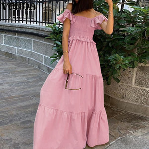 Stylish Vintage Solid Maxi Dress - LEPITON