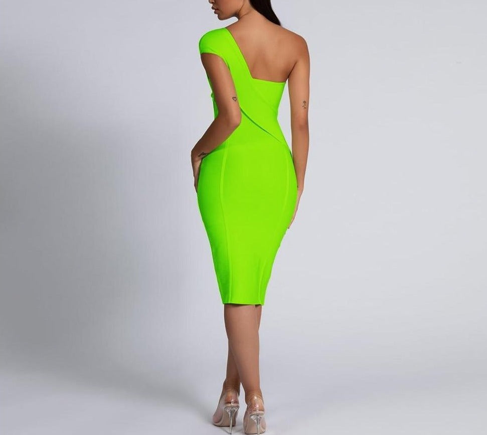 Classy One Shoulder Bandage Bodycon Dress - LEPITON