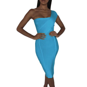 Classy One Shoulder Bandage Bodycon Dress - LEPITON