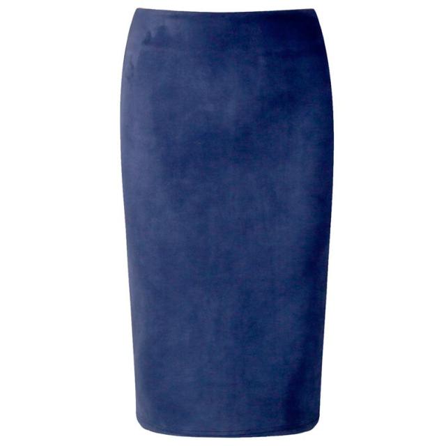 Suede High-Waist Midi Pencil Skirt - LEPITON