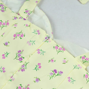 Floral Sleeveless Strap Midi Split Dress - LEPITON