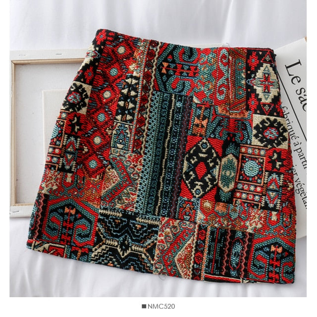 Embroidery A-Line Mini Skirt - LEPITON