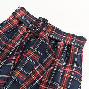 High-Waist Plaid Split Loose Half-Body Skirt - LEPITON